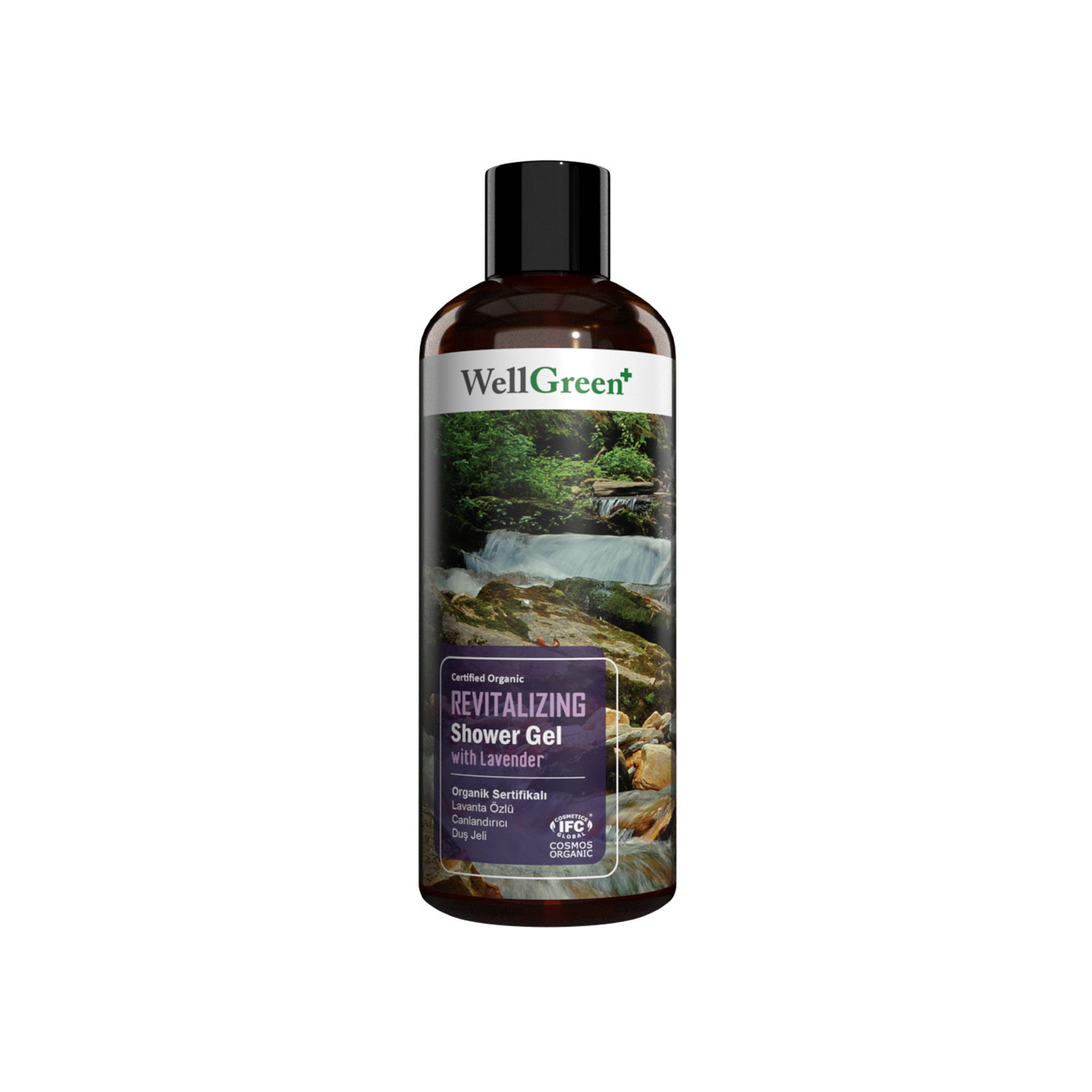 WellGreen+ Organik Sertifikalı Lavanta Özlü Canlandırıcı Duş Jeli - 400ml