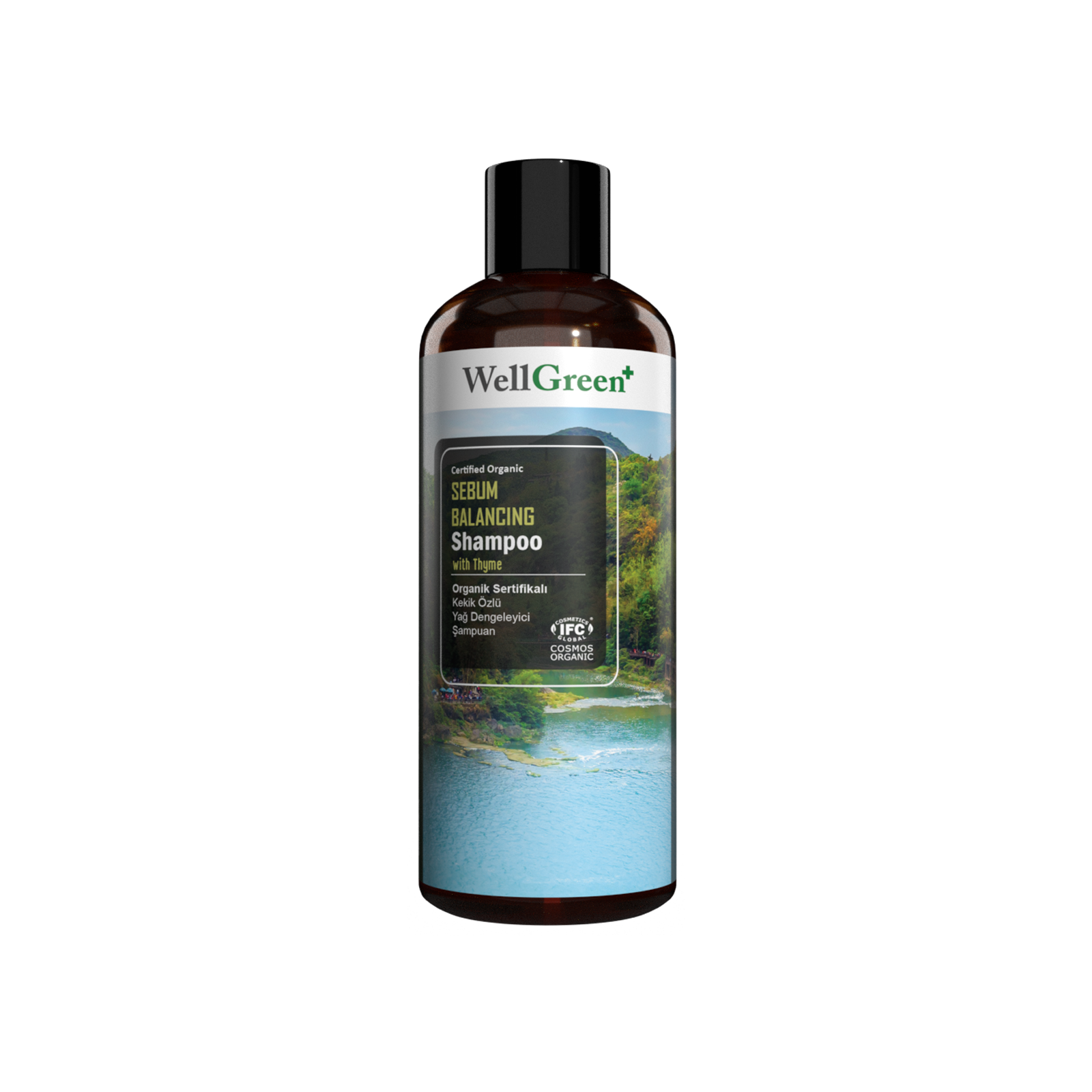 WellGreen+ Organik Sertifikalı Kekik Özlü Yağ Dengeleyici Şampuan - 400ml